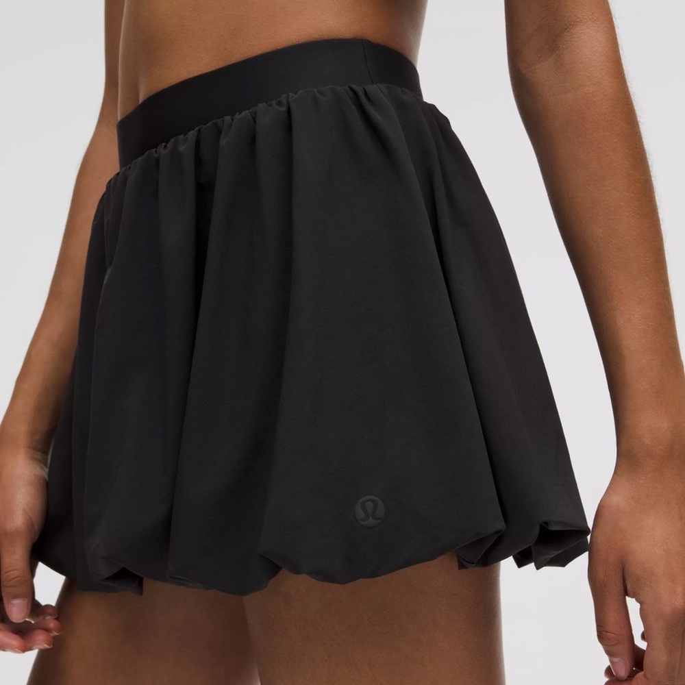 lululemon Black Athletic Bubble-Hem Skirt